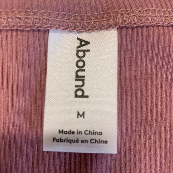 Nordstrom Abound Women's Square Neck Long Sleeve Top in Pink Nostalgia SZ M NWT - Picture 7 of 11